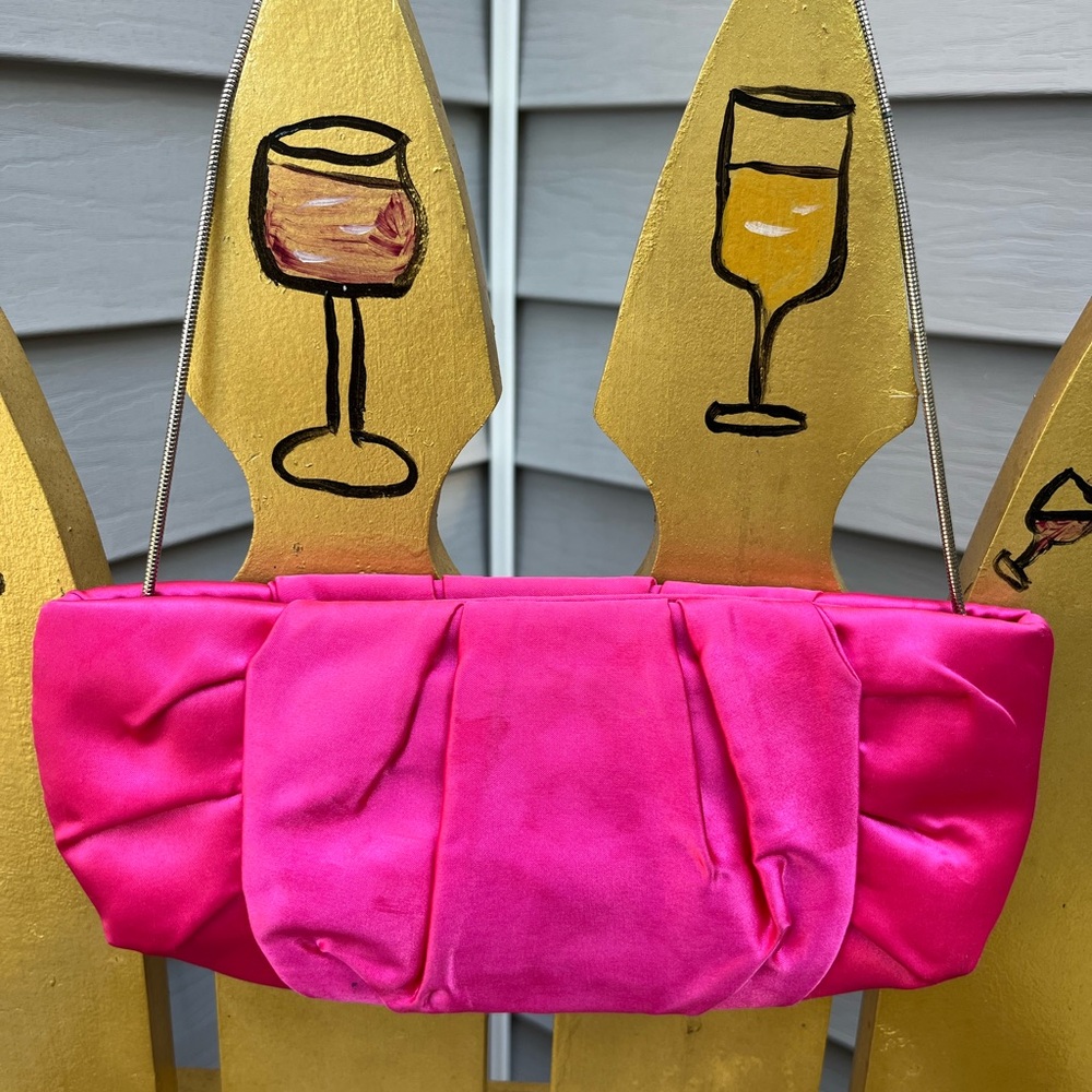 Steve Madden Fuchsia Satin Clutch
